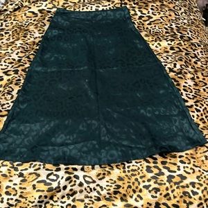 Green Satin Midi Skirt